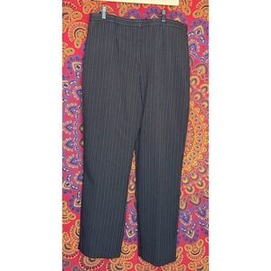 White Stag Black Stripe Pinstripe 14 Womens  Stretch Pants WideLeg Tummy Control